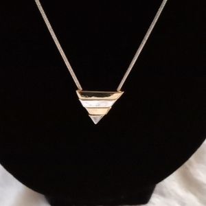 Vintage Napier silver and gold color necklace 28"  chain